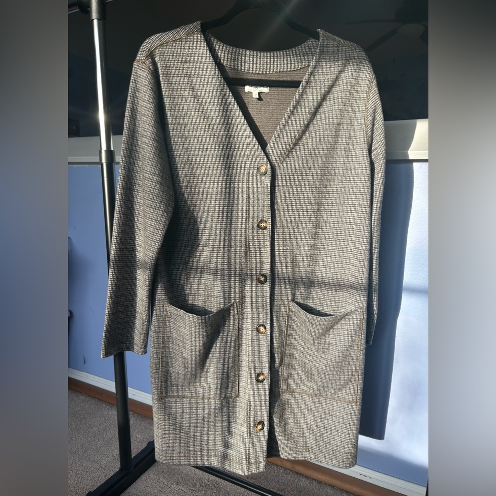 Lou & Grey Loft Chunky Button Up Plaid Cardigan Jacket